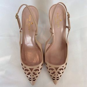 Kate Spade Cutout Slingback Leather Heels